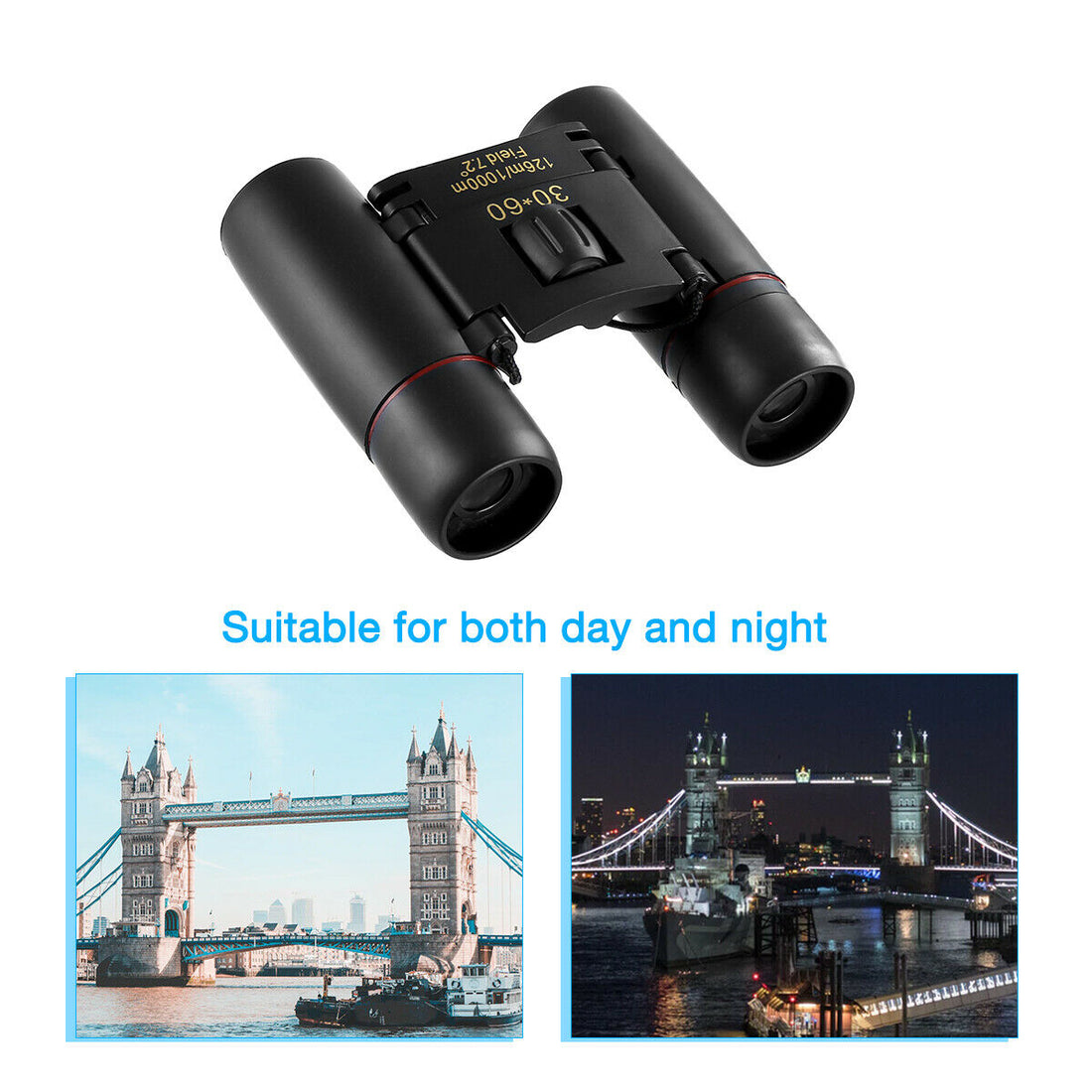 30x60 Compact Zoom Binoculars Travel Telescope