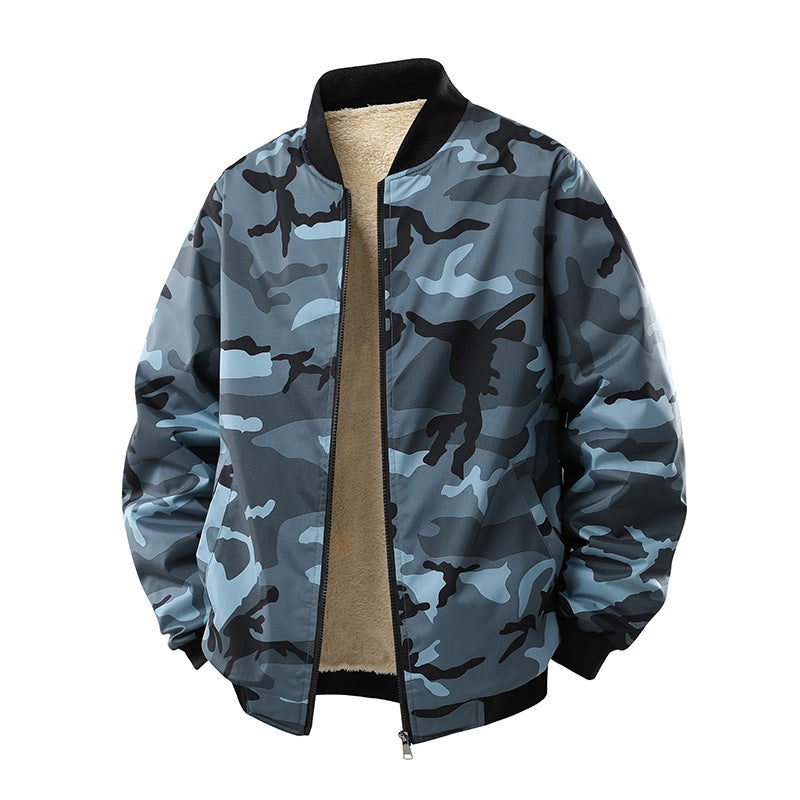 Men's Fleece-lined Thickened Camouflage Jacket