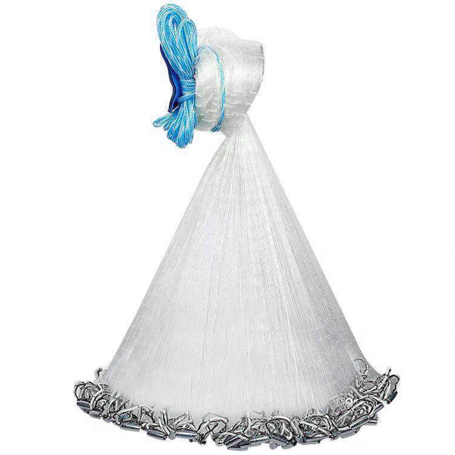 Heavy Duty 6Ft 8Ft Fishing Cast Net Chain Sinker