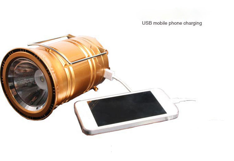Solar charging telescopic camping lantern