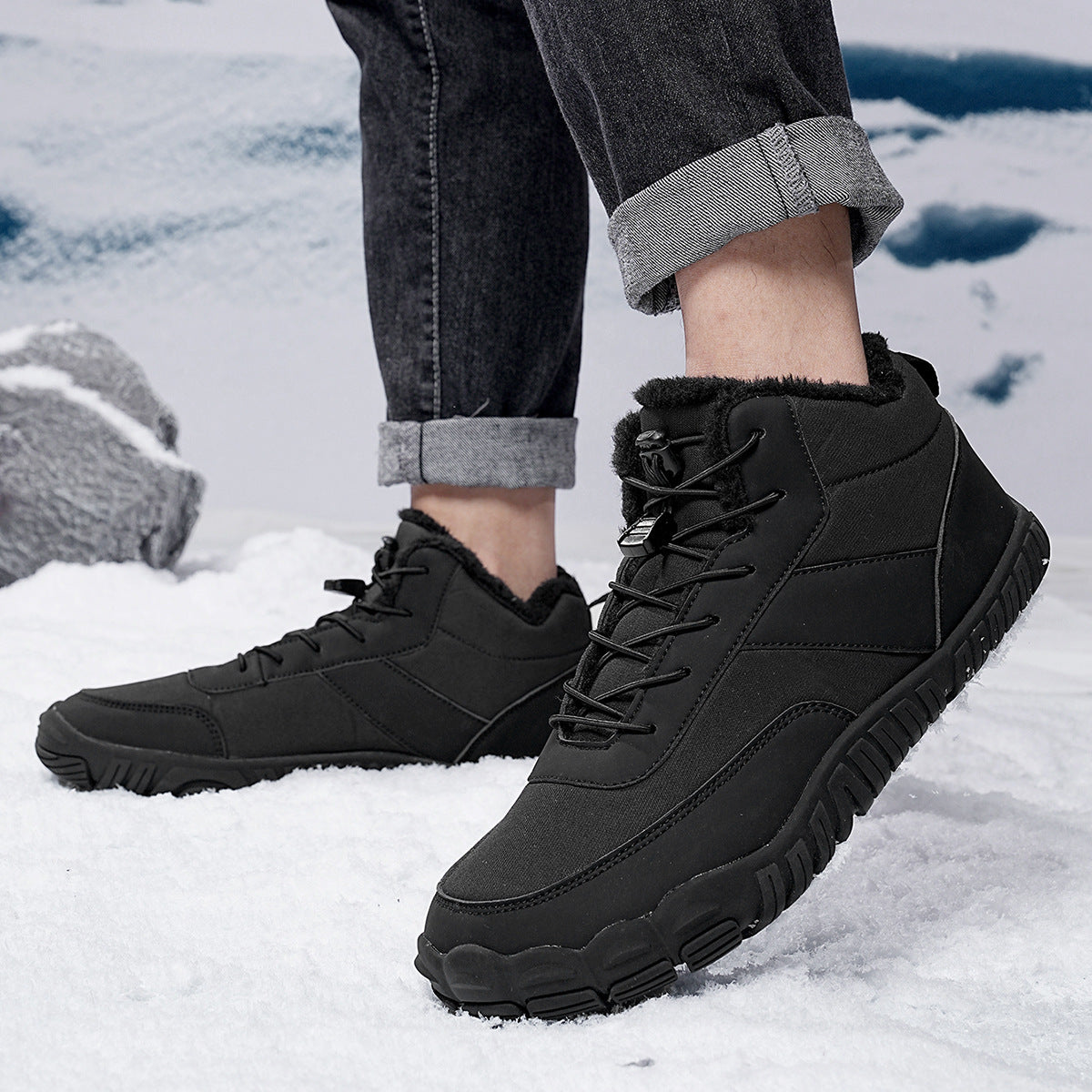 Outdoor Men's Five-finger Cotton-padded Shoes