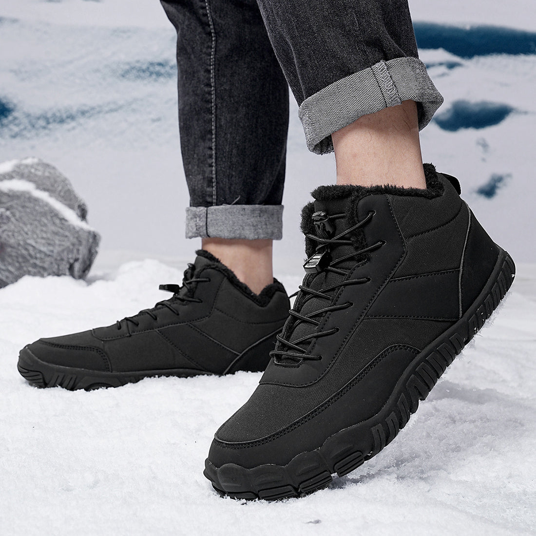 Outdoor Men's Five-finger Cotton-padded Shoes