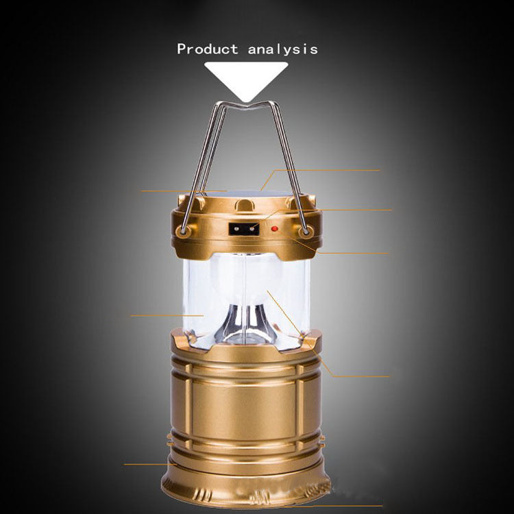 Solar charging telescopic camping lantern