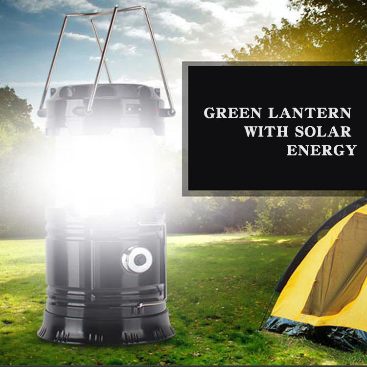 Solar charging telescopic camping lantern