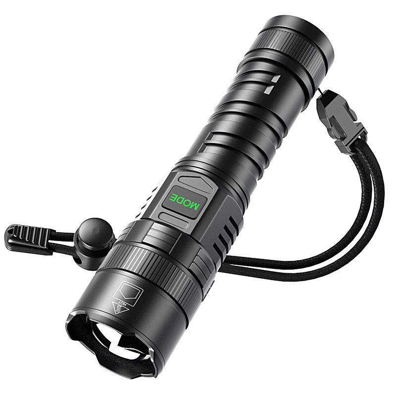 USB Charging Zoom Electric Display Flashlight