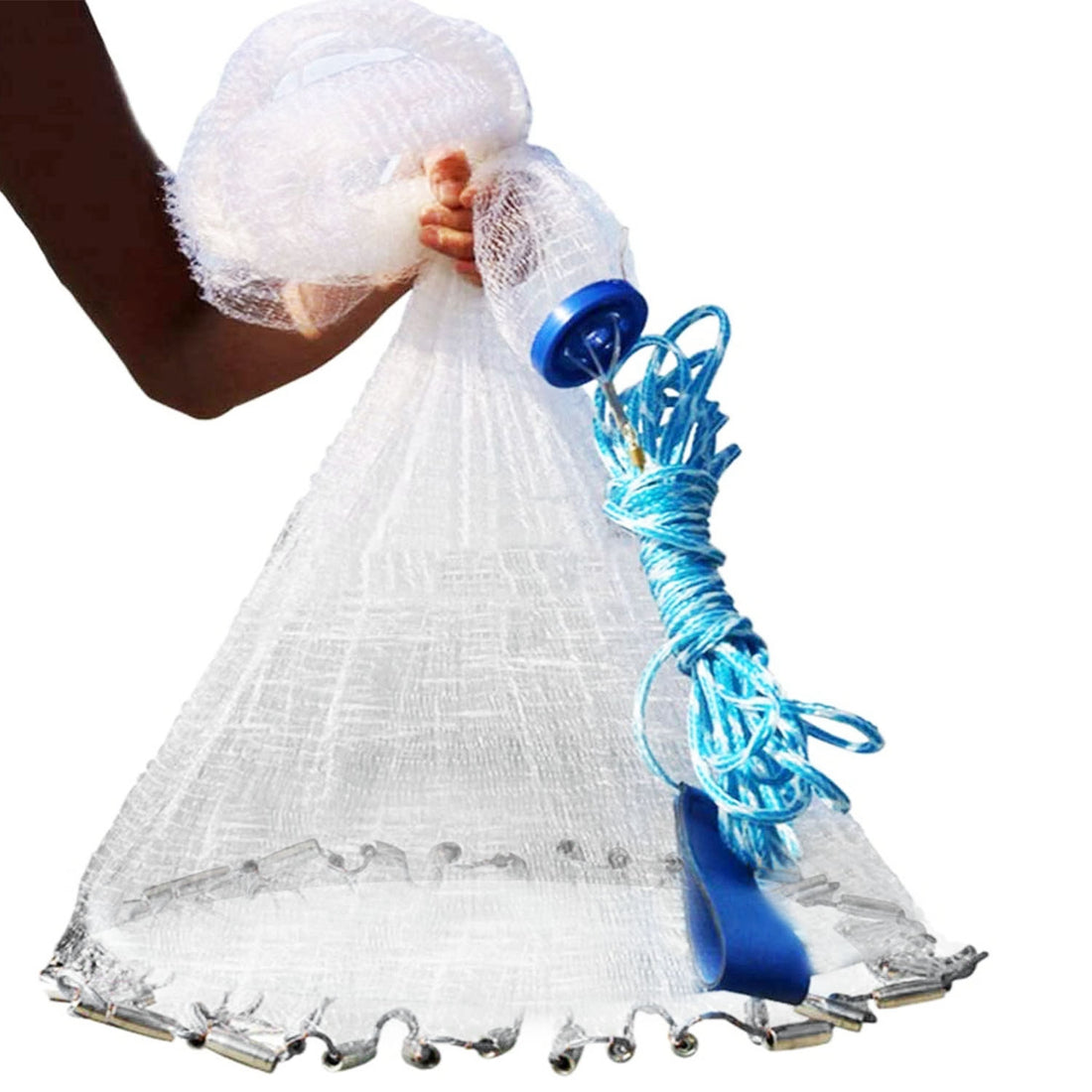 Heavy Duty 6Ft 8Ft Fishing Cast Net Chain Sinker