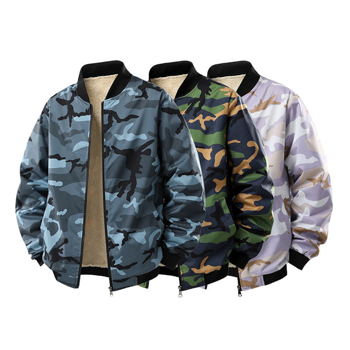 Men's Fleece-lined Thickened Camouflage Jacket