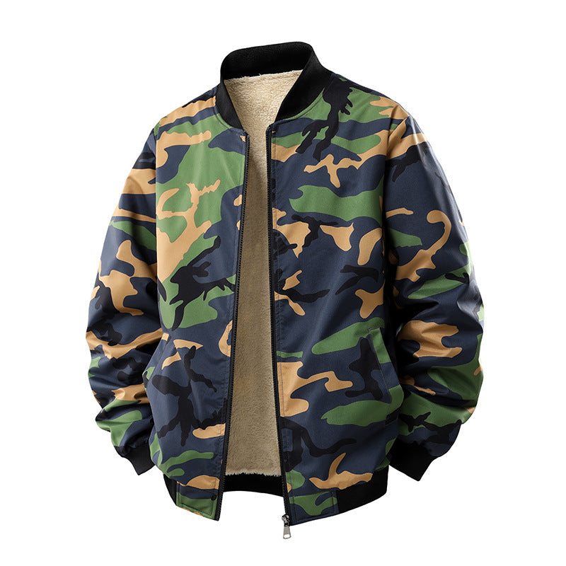 Men's Fleece-lined Thickened Camouflage Jacket