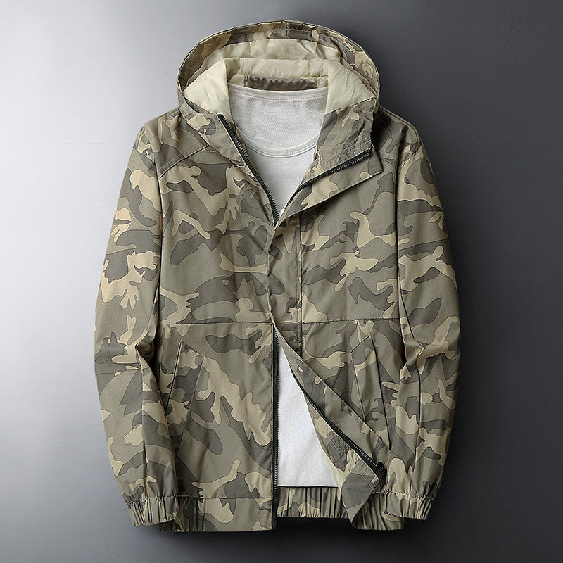 Men's Hooded Camouflage Printed Jacket
