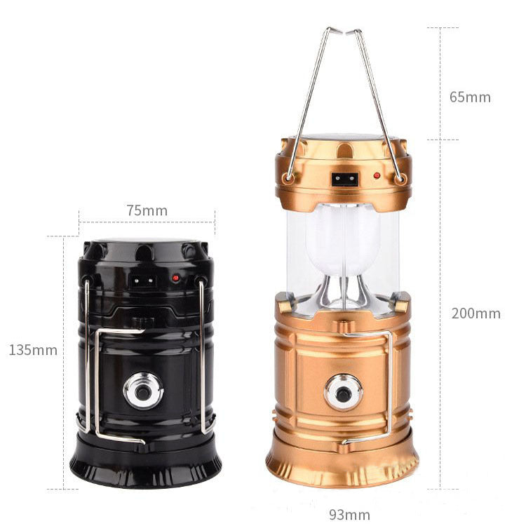 Solar charging telescopic camping lantern