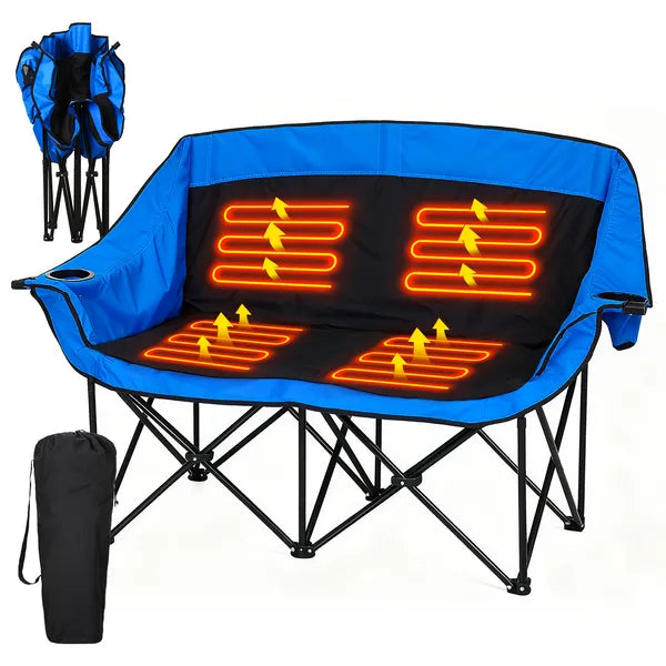 Oversized Portable Heated Camping Chair With Three Levels