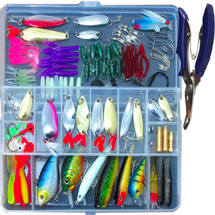 132Pcs Fishing Lure Kit Minnow Hooks Box Set
