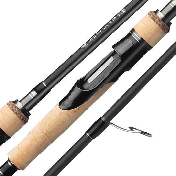 Carbon Fiber Three Section Lure Fishing Rod Adjustable Handle