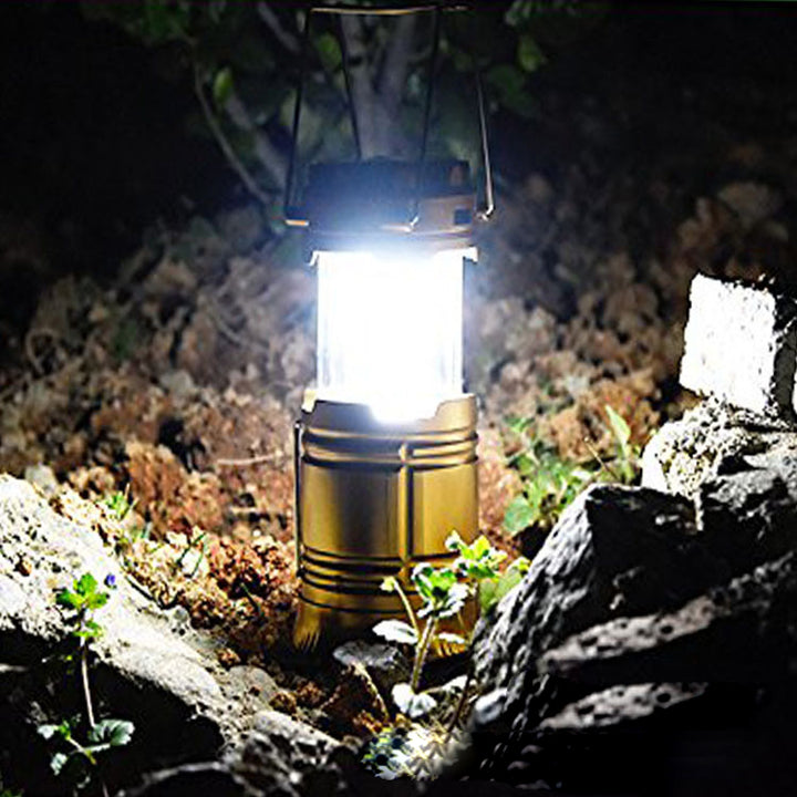 Solar charging telescopic camping lantern
