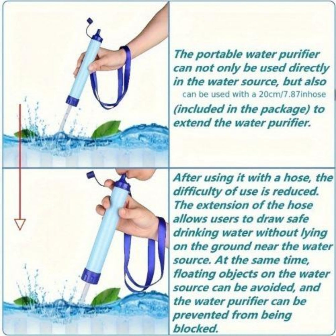 Personal Water Filter For Hiking Camping Emergency Use