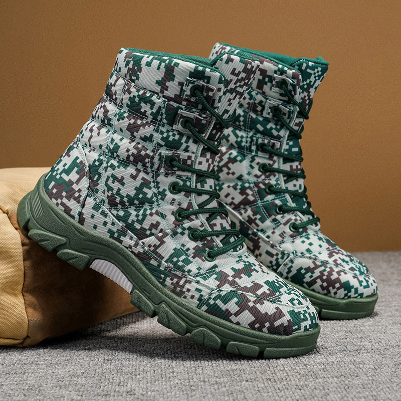 Fleece Lined Warm Camouflage Hiking Boots
