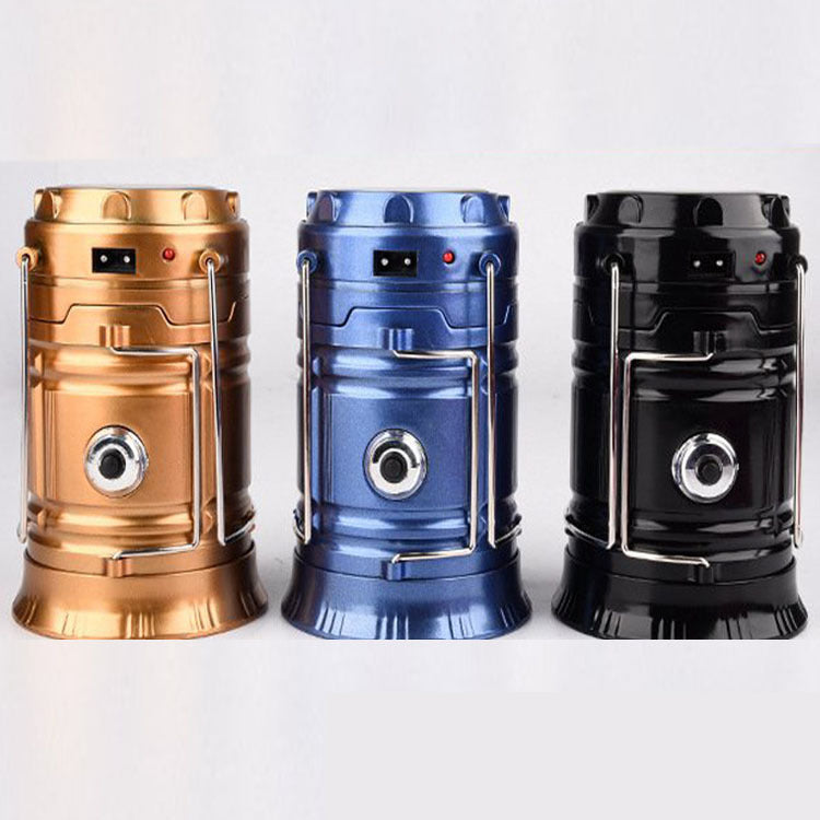Solar charging telescopic camping lantern
