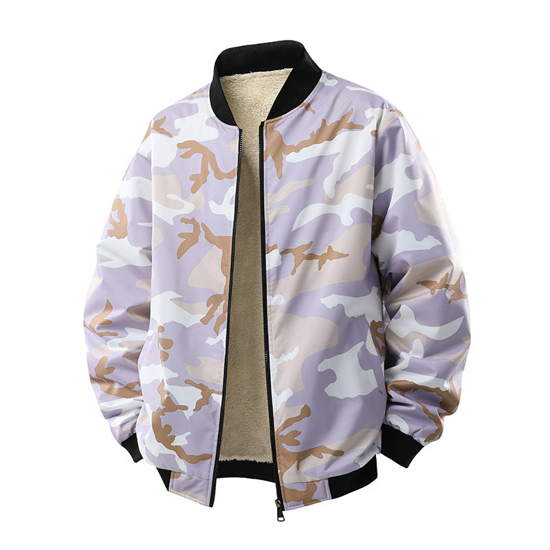 Men's Fleece-lined Thickened Camouflage Jacket