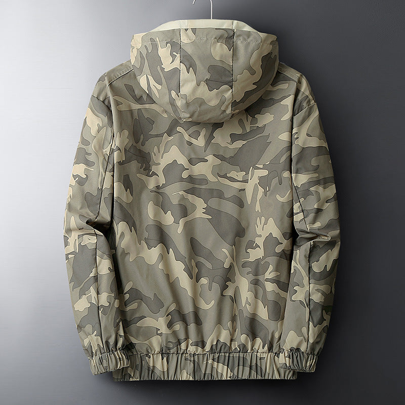 Men's Hooded Camouflage Printed Jacket