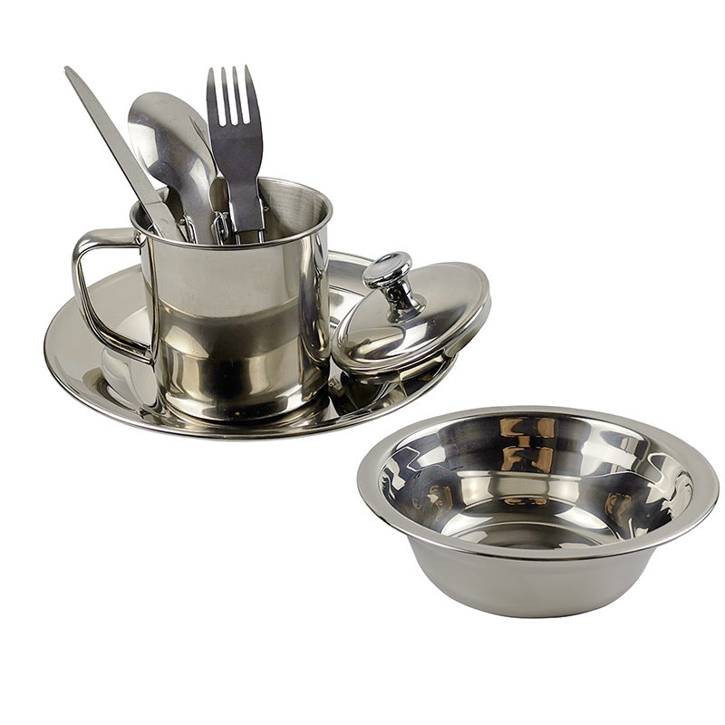 Outdoor Camping Stainless Steel Water Cup Cookware Set