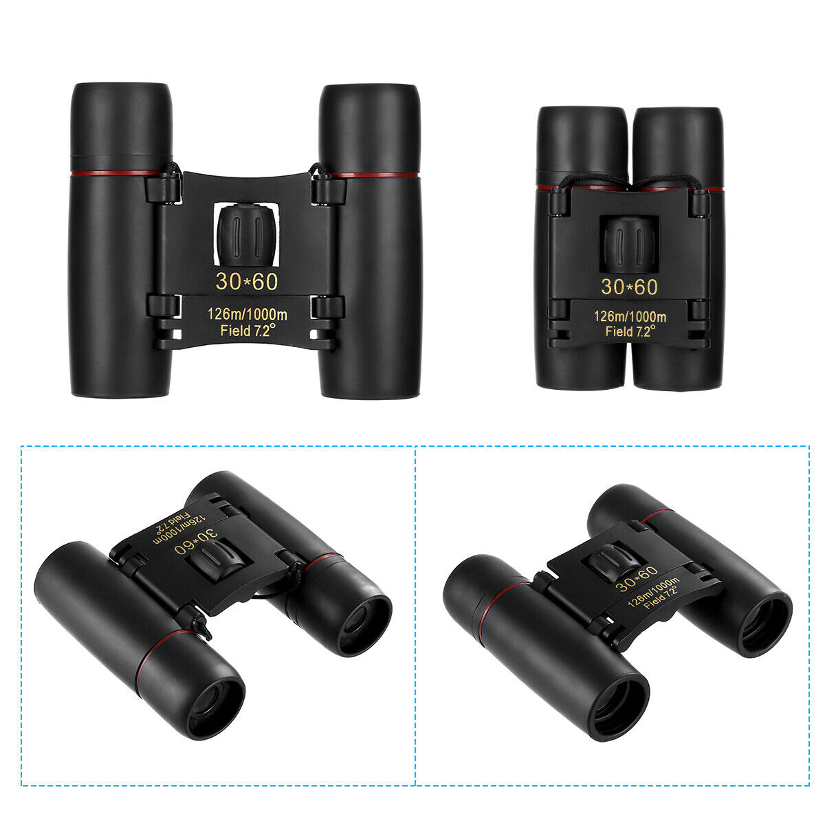 30x60 Compact Zoom Binoculars Travel Telescope