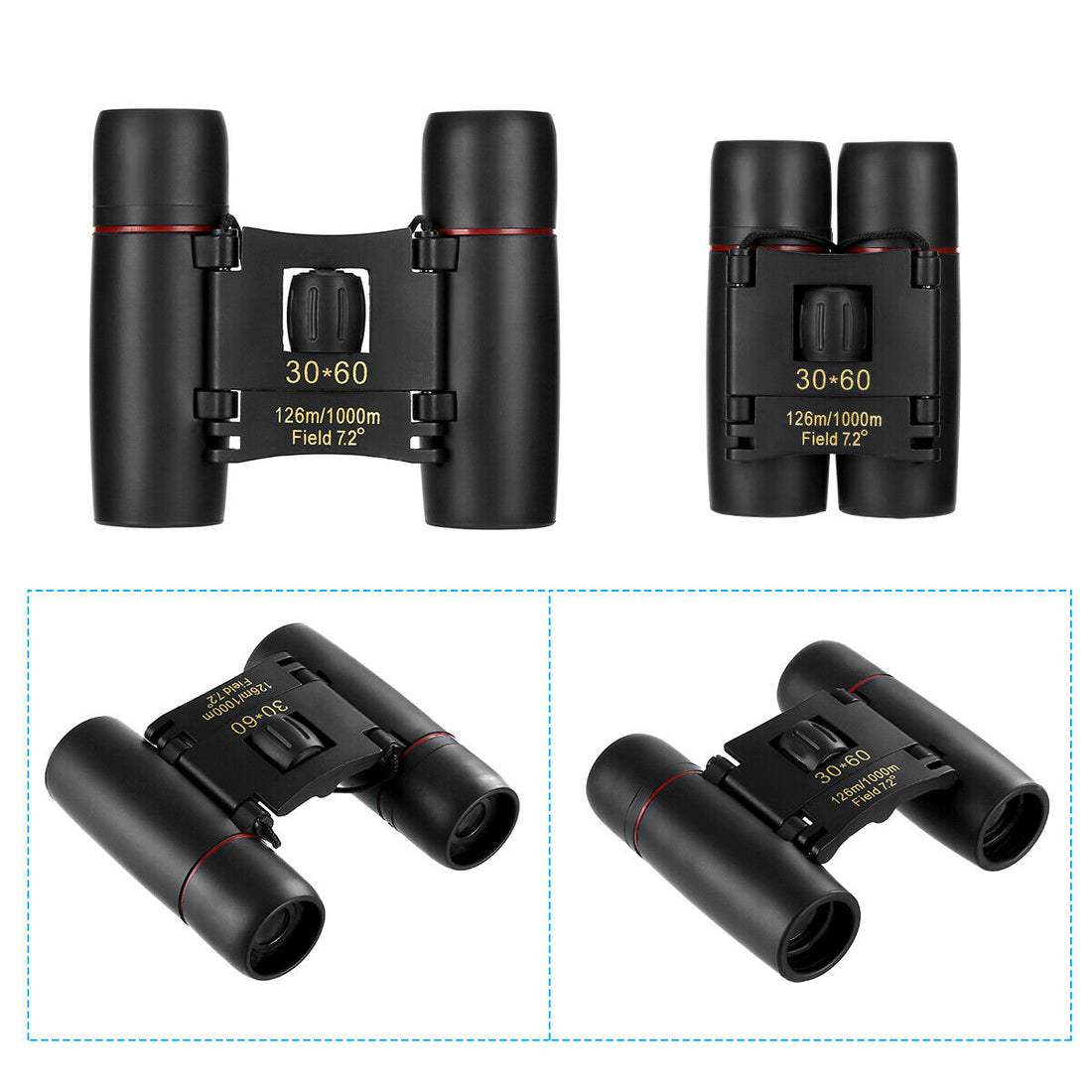 30x60 Compact Zoom Binoculars Travel Telescope