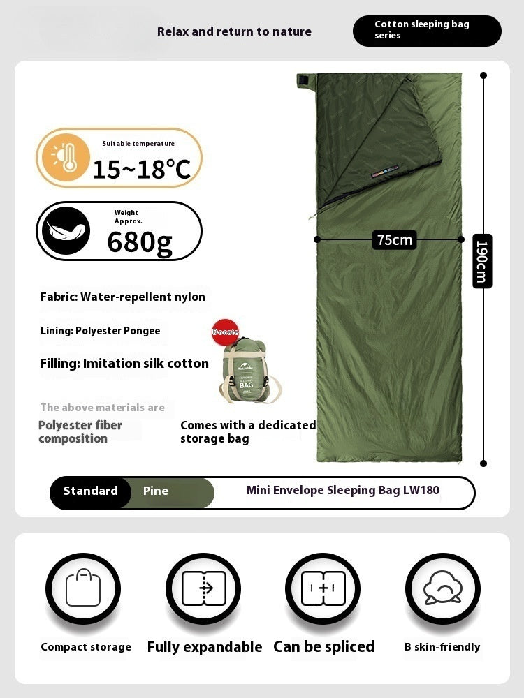 Summer Envelope Outdoor Camping Sleeping Bag