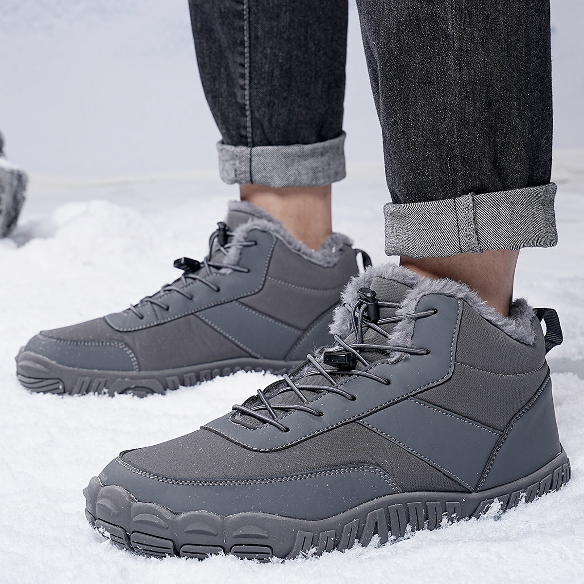 Outdoor Men's Five-finger Cotton-padded Shoes