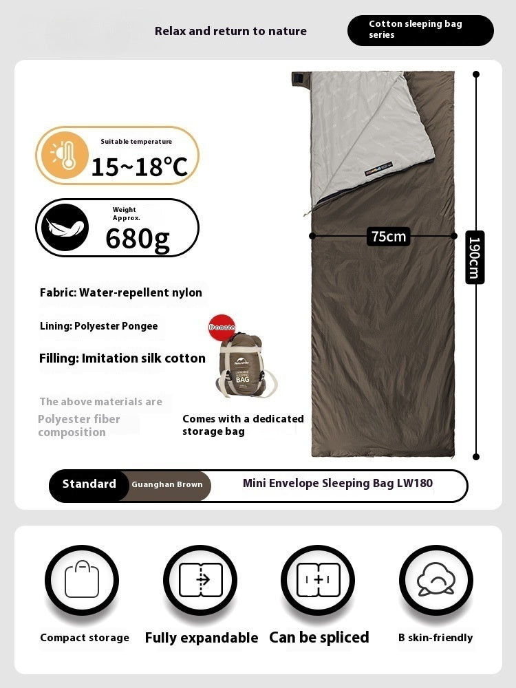 Summer Envelope Outdoor Camping Sleeping Bag