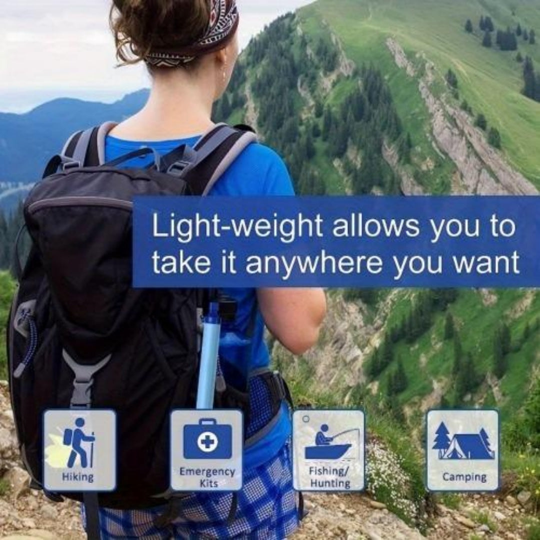 Personal Water Filter For Hiking Camping Emergency Use