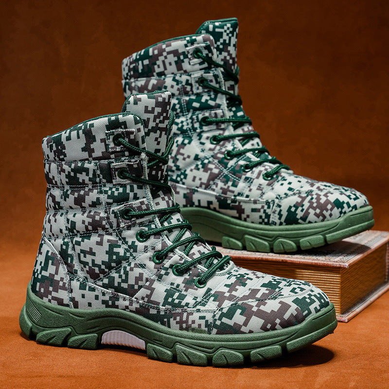 Fleece Lined Warm Camouflage Hiking Boots