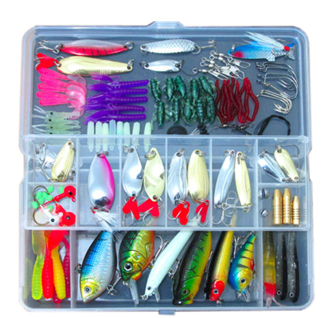 132Pcs Fishing Lure Kit Minnow Hooks Box Set