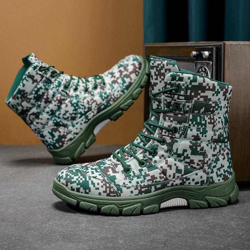 Fleece Lined Warm Camouflage Hiking Boots